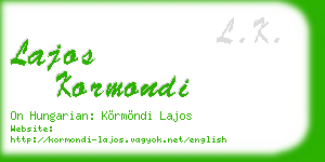 lajos kormondi business card