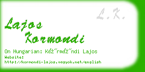 lajos kormondi business card